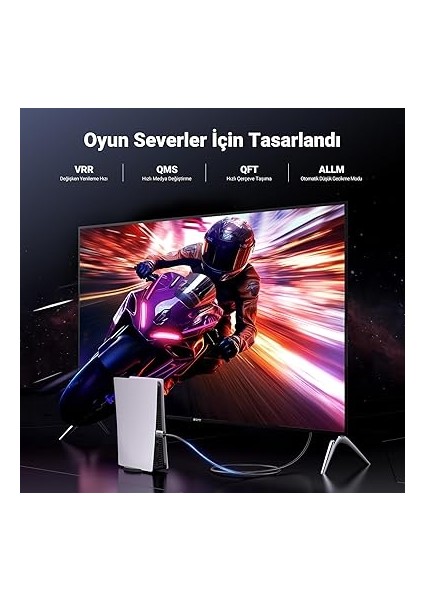 HDMI 2.1 Kablo 8k 60Hz 4K 240Hz 165Hz 144Hz 120Hz 48GBIT/S Yüksek Hızlı, HDMI Kablo 2.1 Ultra Hd Earc Hdr 10+ Hdcp 2.3 Dolby Vision Vrr Tv/ps5/ps4/ Xbox Series X/monitör ile Uyumlu (3m) fırsatları