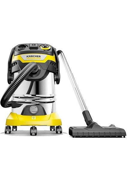 Islak/kuru Süpürge Wd 6 P S V-30/6/22/t, Üfleme Fonksiyonu, Güç: 1300 W, Paslanmaz Çelik Hazne: 30 L, Hortumu: 2,2 M, Priz, Alet Hortumu, Adaptör, Zemin ve Derz Başlığı Dahil, Siyah/sarı fiyatları