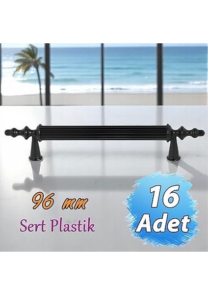 Adet Sert Plastik Polavit Siyah 96 mm Mobilya Mutfak Çekmece Dolap Dolabı Kulpu Kulbu Kulpları fiyatları
