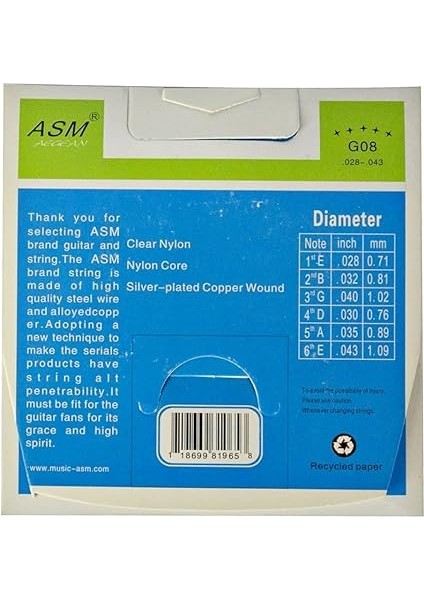 Asm Aegean Klasik Gitar Teli Takım modelleri