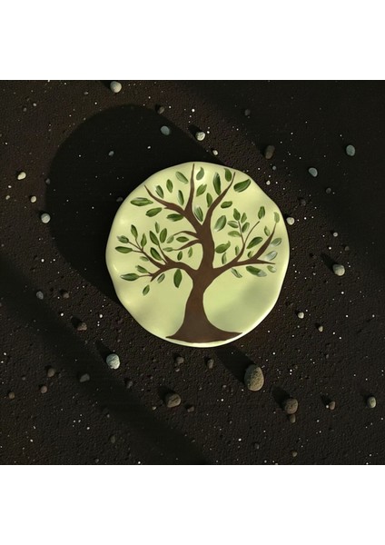 Yeşildallı – Ağaç Desenli Dekoratif Tabak 19,5 cm
