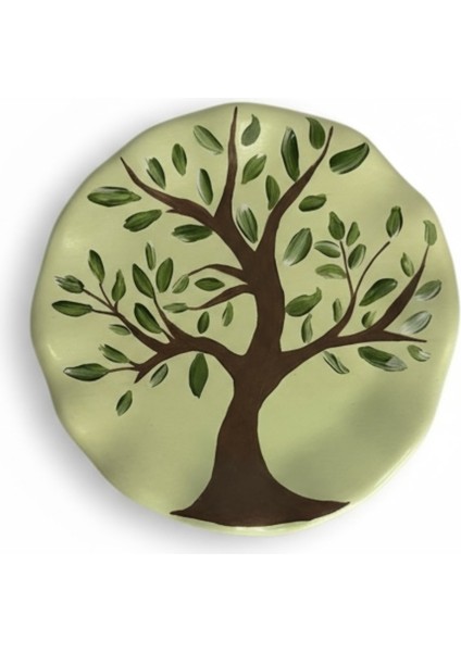 Yeşildallı – Ağaç Desenli Dekoratif Tabak 19,5 cm fiyatları