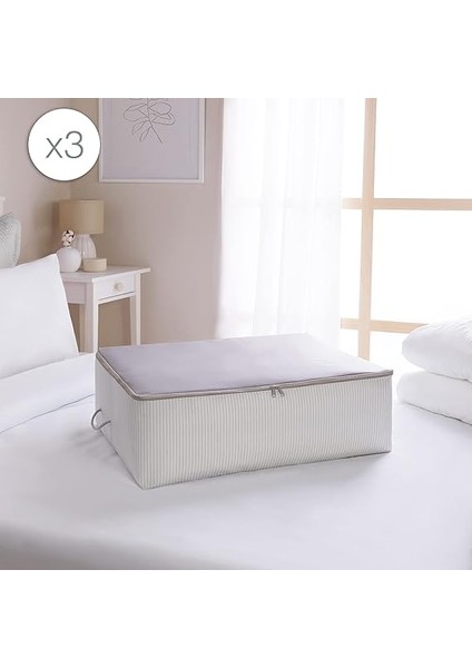 Home Textile 3'lü Büyük Boy Gri Renk Stuff &amp; Things Baza Altı Hurç Set modelleri