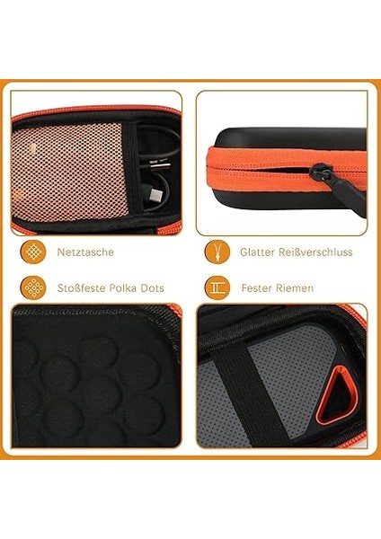 Sandisk Extreme Pro/sandisk Extreme Taşınabilir SSD Harici SSD Için Sert Kılıf 128 GB 500 GB 1 Tb 2 Tb Koruyucu Saklama Seyahat Çantası Çanta Kılıf (Turuncu) modelleri