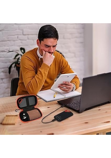 Sandisk Extreme Pro/sandisk Extreme Taşınabilir SSD Harici SSD Için Sert Kılıf 128 GB 500 GB 1 Tb 2 Tb Koruyucu Saklama Seyahat Çantası Çanta Kılıf (Turuncu) fırsatları