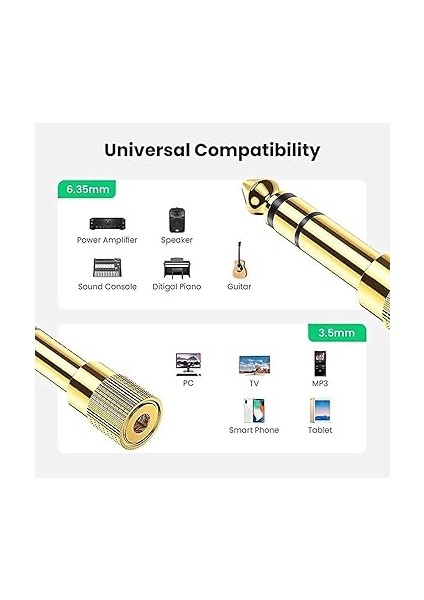 Plus PX-4458 6.3 mm Erkek To 3.5 mm Dişi Çevirici Dönüştürücü Jack Adaptörü fırsatları