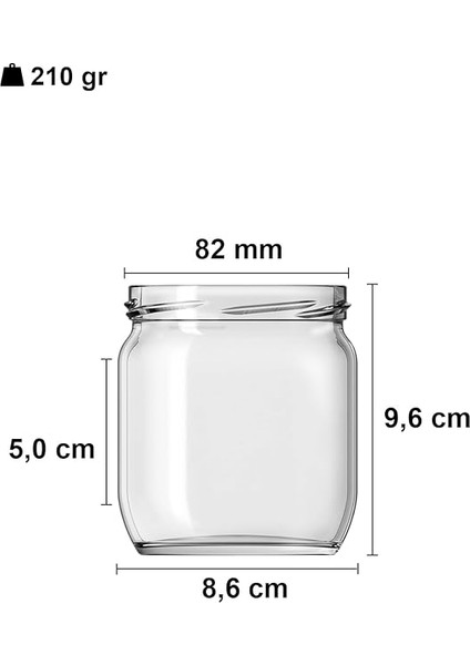 425 ml Farklı Boyutlarda Kavanoz 425 cc Konserve Metal Kapaklı Cam Kavanoz 6 Adet (Şeffaf, 425 Cc) fiyatları