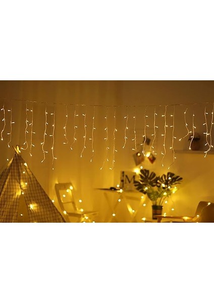 8 Fonksiyonlu Dekoratif Saçak LED Sarkıt Perde LED Eklenebilir LED Süsleme LED Peri LED Işık Ledli Işık Yılbaşı LED Yılbaşı Işık Yılbaşı Süsü (4 Metre) fiyatları