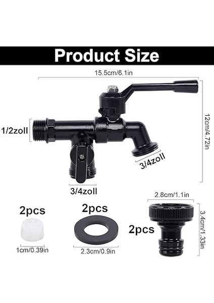Donmaya Karşı Koruma Çift Musluk Bahçe 1/2 Inç %100 Yüksek Sertlik Pirinç 2 x 3/4 Inç Çıkış, Donmaya Karşı Koruma Musluğu Dış Musluk Çamaşır Makinesi Musluğu 1/2 Inç Ibc Çıkış Musluğu 1/2 Inç fiyatları