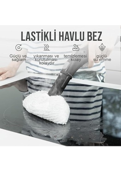 Polti-Karcher Buharlı Temizleyici Uyumlu Lastikli Havlu Bez Seti 5'li (Niceset A) indirimleri