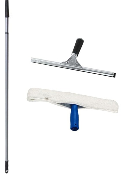 Stand Metal Cam Çekpas Çek Çek 35 cm Mikrofiber Peluş Teleskobik Uzatmalı Sap 3 mt Cam Temizlik Seti
