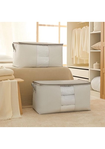 Home Textile 2'li Mega Boy Pvc Pencereli Stuff &amp; Things Gri Çizgili Hurç Set modelleri