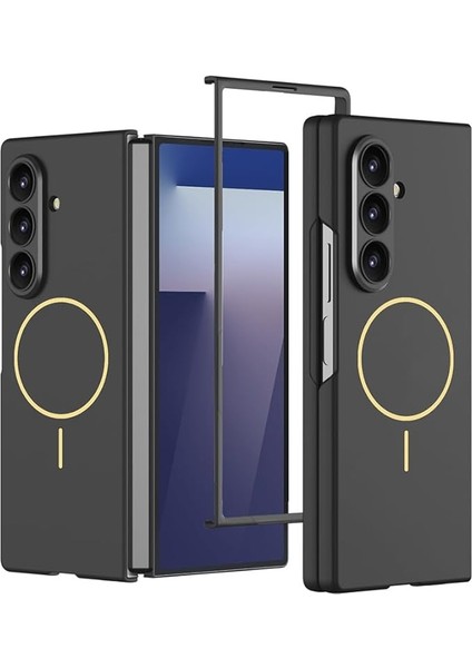 Samsung Galaxy Z Fold 7 ile Uyumlu Kılıf Wireless Şarj Özellikli Kıpta M-Safe Kapak, [ Tam Uyumlu, Kaliteli, Katlanabilir ], Siyah