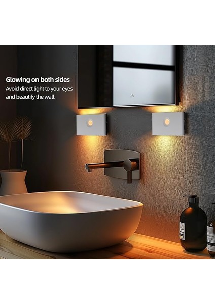 Sensörlü Gece Lambası, 2 x USB Şarj Edilebilir LED Merdiven Işığı, Araba Lambası, Açma/kapama Lambası, Koridor Lambası, 3000 K, Sıcak Beyaz, Koridor, Yatak Odası Için fiyatları