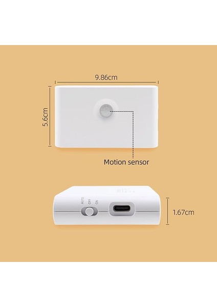 Sensörlü Gece Lambası, 2 x USB Şarj Edilebilir LED Merdiven Işığı, Araba Lambası, Açma/kapama Lambası, Koridor Lambası, 3000 K, Sıcak Beyaz, Koridor, Yatak Odası Için indirimleri