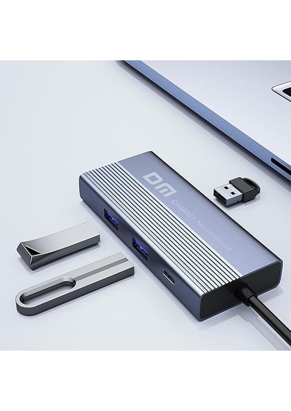 CHB061 Type-C To 4K HDMI 3*usb3.0 Gigabit Ethernet Pd 60W Çoklayıcı Hub indirimleri