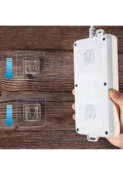 Mobilya Askı Çift Taraflı Yapışkanlı Geçmeli Klips Şeffaf Duvar Kancası, Iz Bırakmayan Sabitleme Askısı, Ev ve Ofis Organizer 5 Çift fiyatları