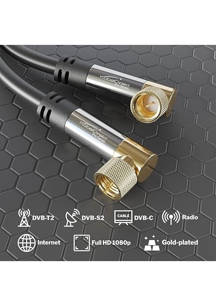 – Sat/anten Kabluso, Koaksiyel Kablolar – 90° Açılı – 2m – 4K Tv Uydu Kablosu, F Konnektör – 0,5-30M Arasında Mevcut (Radyo/tv, Dvb-T, Dvb-C, Dvb-S/dvb-S2, Internet, Siyah) fiyatları