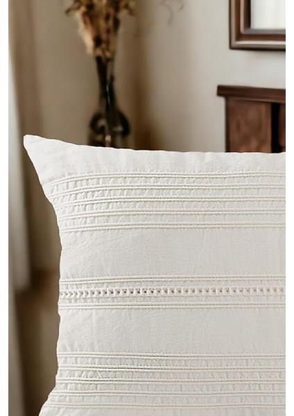 Buldan Dokuma Bohem TASARIM%100 Pamuklu 45X45CM Kırlent Kılıfı Krem Krem fiyatları