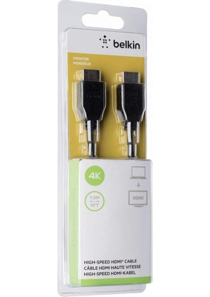Hızlı HDMI 1.4 Kablosu, 1.5m (4k, Ultra Hd, 3d), F3Y017BT1, 5mblk modelleri