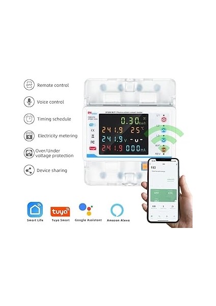 Tuya Wifi Akıllı Devre Kesici Otomatik Tekrar Kapama Koruyucusu 3P4W Güç Ölçer Çoklu Korumalı Üç Fazlı Tekrar Kapatma Anahtarı Zamanlama Programı Elektrik Ölçüm Fonksiyonları modelleri