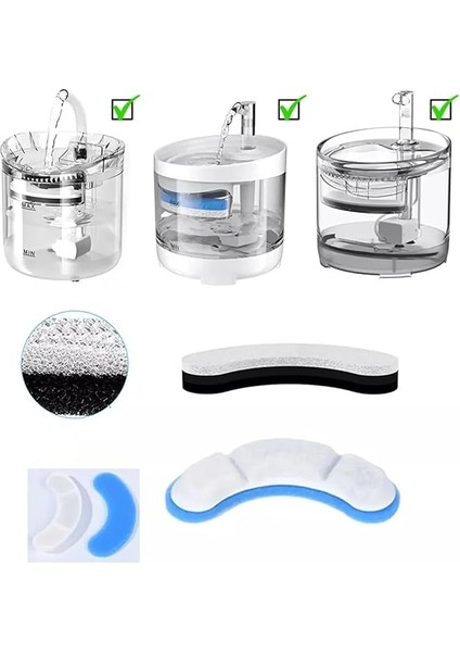 Lü Yedek Filtre Şeffaf Otomatik Su Pınarı Için Sadece Filtre modelleri