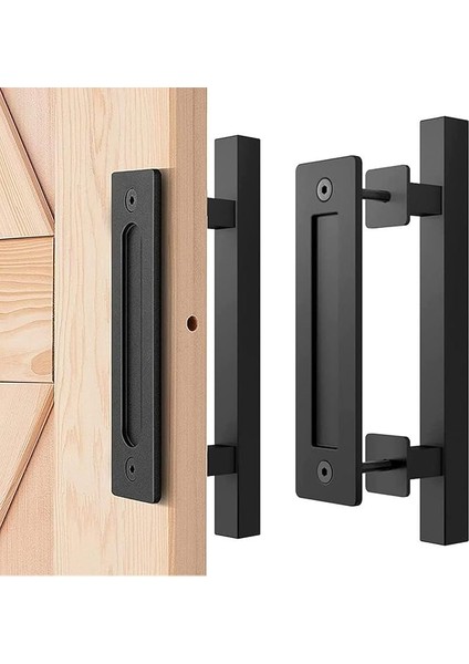 Ahır Kapısı Kolu, Sürgülü Kapı Çekme Kolu, Siyah Kapı Kolu, Sürgülü Kapı Kolu, Mutfak Kulpları, Sürgülü Kapı Kolu, Yüksek Performanslı Ahır Kapısı Kolu, Ahşap Kapı, Dolap Kapısı Için (30 Cm,