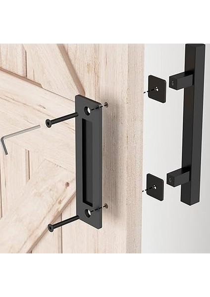 Ahır Kapısı Kolu, Sürgülü Kapı Çekme Kolu, Siyah Kapı Kolu, Sürgülü Kapı Kolu, Mutfak Kulpları, Sürgülü Kapı Kolu, Yüksek Performanslı Ahır Kapısı Kolu, Ahşap Kapı, Dolap Kapısı Için (30 Cm, modelleri