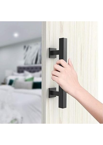 Ahır Kapısı Kolu, Sürgülü Kapı Çekme Kolu, Siyah Kapı Kolu, Sürgülü Kapı Kolu, Mutfak Kulpları, Sürgülü Kapı Kolu, Yüksek Performanslı Ahır Kapısı Kolu, Ahşap Kapı, Dolap Kapısı Için (30 Cm, fırsatları
