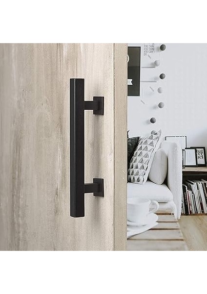 Ahır Kapısı Kolu, Sürgülü Kapı Çekme Kolu, Siyah Kapı Kolu, Sürgülü Kapı Kolu, Mutfak Kulpları, Sürgülü Kapı Kolu, Yüksek Performanslı Ahır Kapısı Kolu, Ahşap Kapı, Dolap Kapısı Için (30 Cm, indirimleri