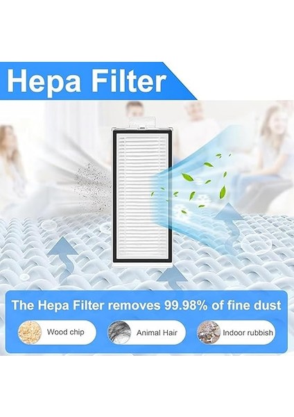 ile Uyumlu Q8 Max,q5 Max/q8 Pro-Q5 Pro Hepa Filtre,fırça,mop Paspas Bezi-Siyah 4 Parça modelleri