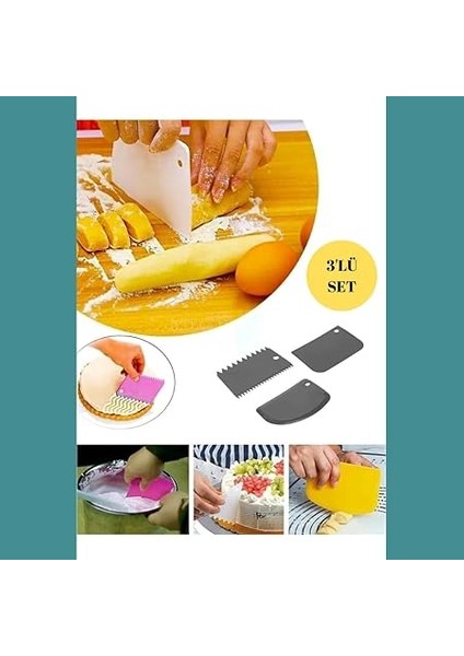 Hamur Pasta Kesici Kazıyıcı Dilimleyici Şekillendirici Plastik Aparat (Asortili) fiyatları