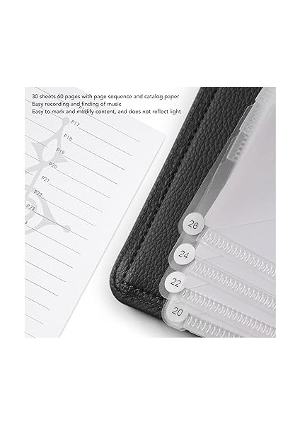 A4 Nota Klasörü, 3 Zil Piyano Klasörü, Grup, Orkestra, Koro, Sayfa Numaralı Evrensel Tasarım, Siyah fiyatları