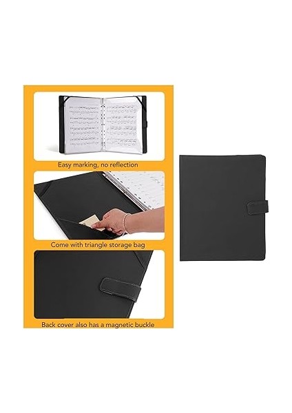 A4 Nota Klasörü, 3 Zil Piyano Klasörü, Grup, Orkestra, Koro, Sayfa Numaralı Evrensel Tasarım, Siyah fırsatları