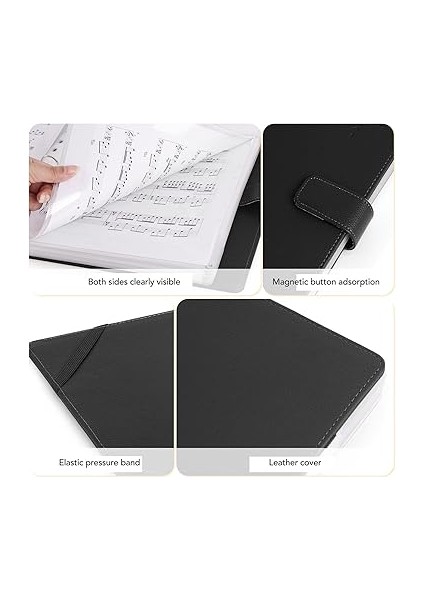 A4 Nota Klasörü, 3 Zil Piyano Klasörü, Grup, Orkestra, Koro, Sayfa Numaralı Evrensel Tasarım, Siyah indirimleri