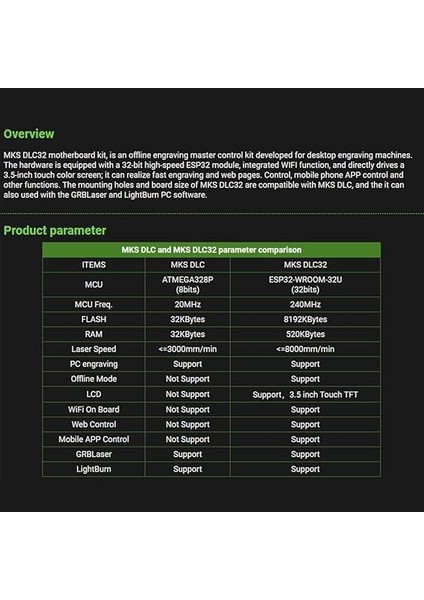Mks DLC32 V2.1 Anakart Gravür 32 Bit Dokunmatik LCD Ekran TS35 Kiti 2XA4988 Çevrimdışı Wifi Denetleyici ESP32 Pcb modelleri