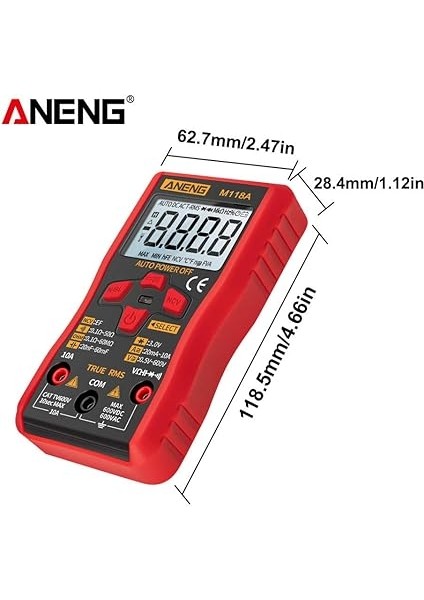 Otomatik Değişen Dijital Multimetre Yüksek Hassasiyetli Trms 6000 Gerilim Akımı Ohm Kapasite Diyot Çoklu Test Cihazı Sayar modelleri