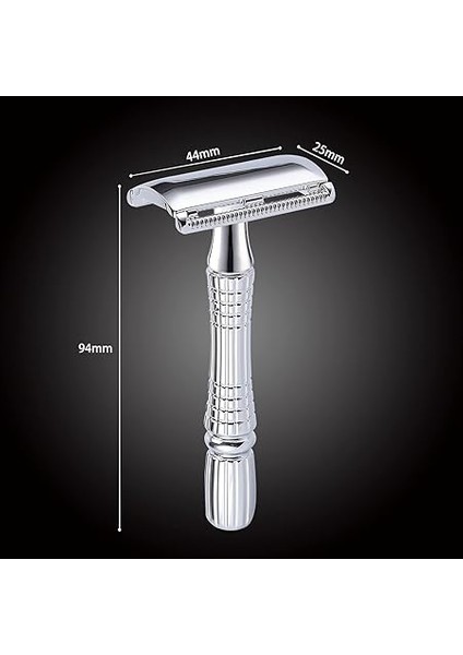 Klasik 3 Parçalı Çift Kenarlı Güvenlik Jilet Islak Tıraş Platin Bıçak ve Aynalı Seyahat Kılıfı BD176 ile Erkekler Kadınlar Için fırsatları