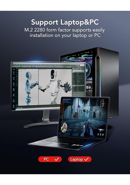 NM610PRO 2tb Ssd, M.2 2280 Pcıe GEN3X4 Nvme 1.4 Dahili, 3300 Mb/sn'ye Kadar Okuma, 2600 Yazı, Dahili 3D Nand Flash Solid State Sürücü, Dizüstü, Masaüstü Için indirimleri