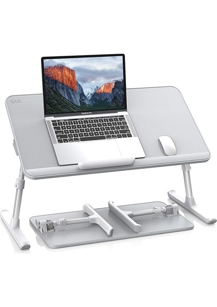 Saiji AL33 Yükseklik ve Açı Ayarlı Laptop Standı Ergonomik ve Katlanabilir Çekmeceli Çalışma Masası