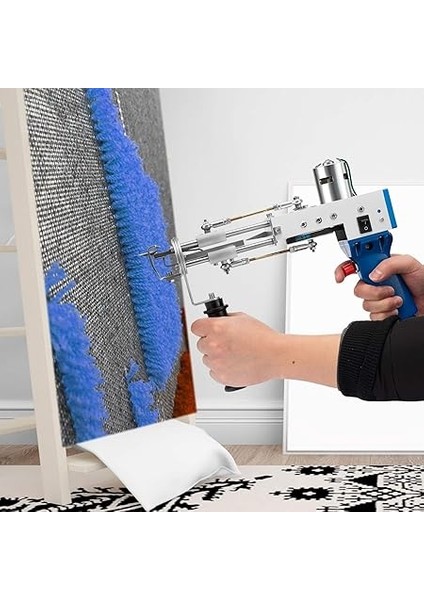 Halı Tafting Tabancası Seti ve Yeni Akülü Halı Düzeltici, 2'si 1 Arada Kesilmiş Kazık ve Döngü Kazık, 12000 Dev/dak, Yüksek Hızlı Halı Dokuma Için Ev Kendin Yap Aletleri fiyatları