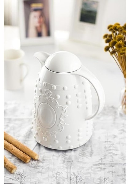 Lt Isı Yalıtımlı Çay ve Soğuk Su Termosu Beyaz 12 Saat Sıcak Tutar&amp; Içi Camdır 6014 fiyatları