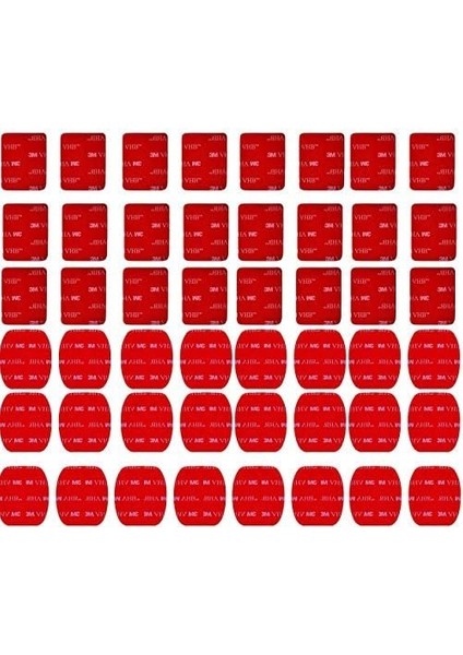 48 Adet Kırmızı 3m Vhb Yapışkan Çıkartma (24 Kavisli 24 Düz) Gopro Hero 6 5 4 3 2/ Xiao Mi Yi/akaso/sony Sports Dvr Için Çift Taraflı Yapışkan Bant Aksiyon Kamerası Aksesuar Kitleri