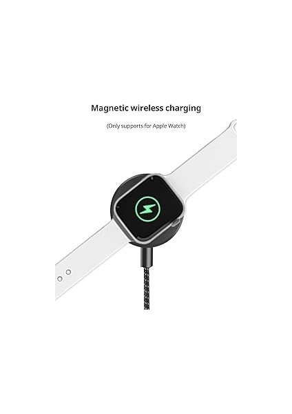 100W Destekli 5'i 1 Arada Naylon Örgülü Kablo, Çoklu Şarj Kablosu USB A/c Tipi C/yıldırım/manyetik Saat, Iphone, Ipad, Macbook, Galaxy ile Uyumlu modelleri