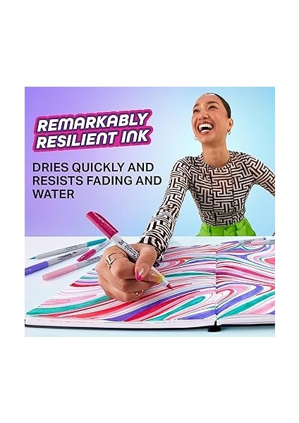 Glam Pop Kalıcı Markörler, Kalın Ayrıntılar Için Ince Nokta, Çeşitli Canlı Renkler | 12 Keçeli Kalem fırsatları