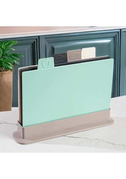 1164 Cappuccino Asıa 4'lü Kesme Tahtası Sebze, Et ve Ekmek Kesme Tahta Seti