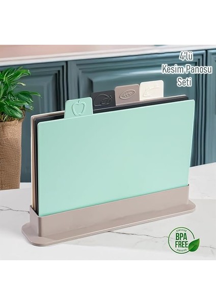 1164 Cappuccino Asıa 4'lü Kesme Tahtası Sebze, Et ve Ekmek Kesme Tahta Seti fiyatları