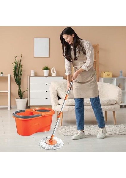 Focus Otomatik Temizlik Seti, Pedalsız Döner Sıkmalı 360 Başlıklı Mikrofiber Paspas modelleri