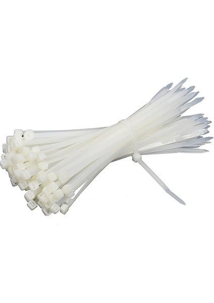 Beyaz 100'LÜ Kablo Bağı (20CM x 4.8mm)
