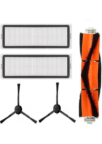 Robot Vacuum Mop 2 Ultra (STYTJ05ZHM Uyumlu) Yedek Parça Seti-Mi Robot Vacuum Mop 2 ULTRA(STYTJ05ZHM) Uyumlu Hepa Filtre,fırça Yenileme Yedek Seti-Siyah 5 Parça